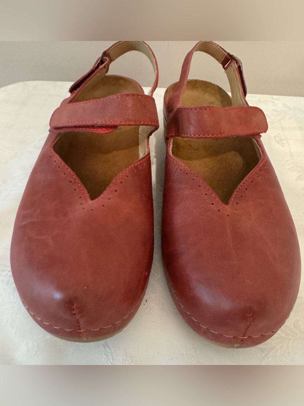 Wolky Red Suede Slingback Clog - Size 10